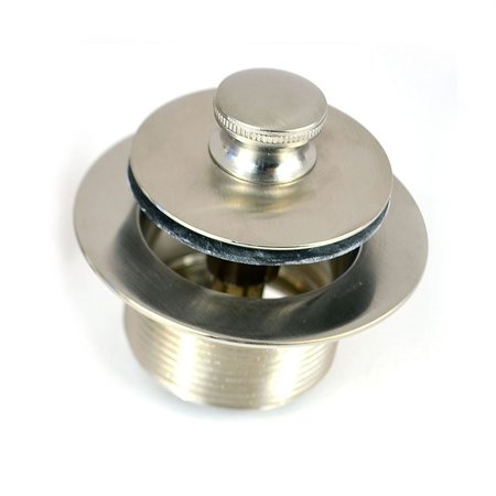 WATCO 1.625 in. Overall Dia. x 16 Threads x 1.25 in. Lift-Turn Bath Stopper and Closure, Brushed Nickel 58301-BN